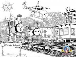 Printable coloring pages of Thomas and his friends for children