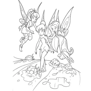 Free tinker bell fairy drawing to print and color