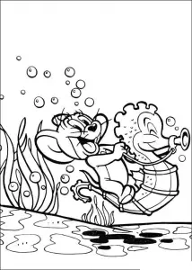 Tom And Jerry Coloring Page For Kids