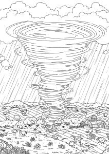 A tornado in a cow field