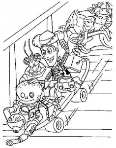 Buzz Lightyear Flying Toy Story Kids Coloring Pages