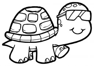 Free turtle drawing to print and color - Turtles Kids Coloring Pages