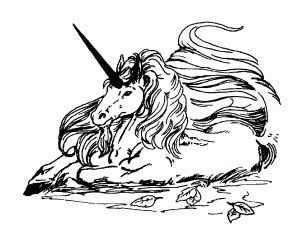 Unicorn image to download and color