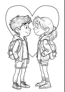 Young Schoolchildren In Love