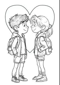 Young Schoolchildren In Love