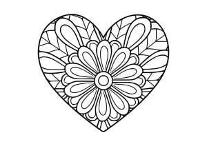 Heart with pretty flower inside