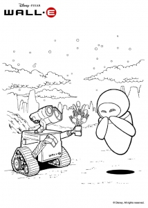 Wall-E coloring pages for kids