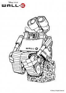 Free Wall-E drawing to download and color