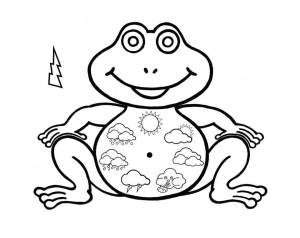 Weather frog, perfect coloring for kindergarten