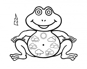 Weather Frog, Perfect Coloring For Kindergarten