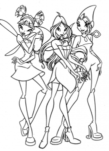 Free Winx drawing to download and color