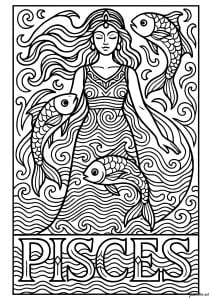 Pisces sign represented by a woman