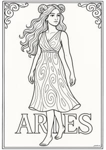 Aries sign represented by a woman