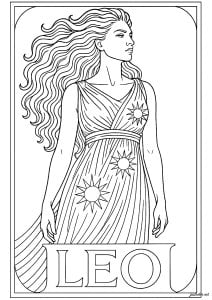 Leo sign represented by a woman