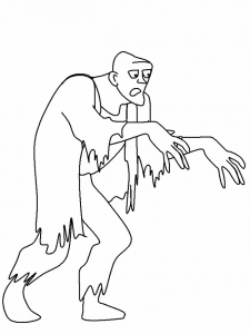 Zombie coloring pages for kids