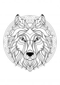 Mandala tete loup 1