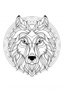 Mandala tete loup 1