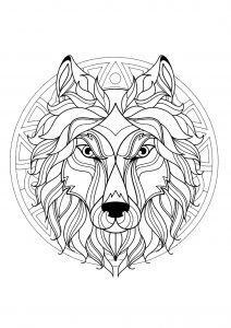 Mandala tete loup 3