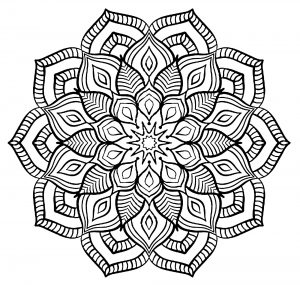 Coloriage adulte mandala grosse fleur