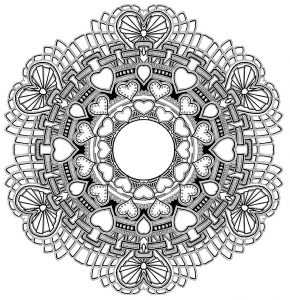 Mandala a colorier gratuit amour saint valentin