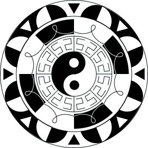 Mandala simple symbole yin yang