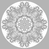 Préparez vos plus belles nuances de vert et d'autres couleurs pour réaliser ce magnifique coloriage exclusif sur fond gris, spécial pour les amoureux de Mandalas et de Nature !