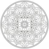 Coloriage mandala gratuit fleurs traits reguliers
