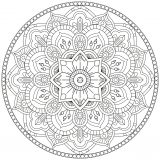 Coloriage mandala gratuit fleurs traits reguliers