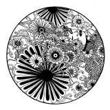 Mandala elanise mandala fleurs noir et blanc