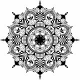 Mandala zentangle noir blanc
