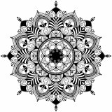 Mandala zentangle noir blanc