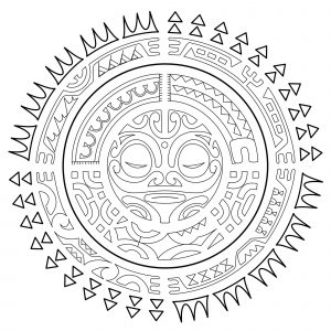 Mandala tatouage polynesien soleil