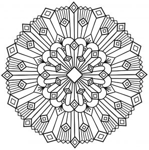 Coloriage mandala art deco simple