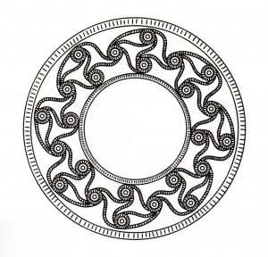 Des détails relativement faciles à colorier, pour un coloriage de Mandala "celtique" très original et de grande qualité.