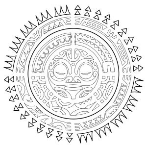 Mandala facile tatouage polynesien the sun
