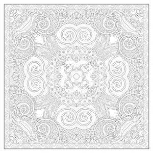 Coloriage mandala complexe carre par karakotsya 4