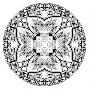 Coloriage mandala complexe par karakotsya 1