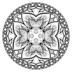 Coloriage mandala complexe par karakotsya 1