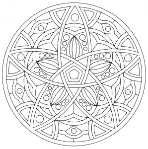 Coloriage adulte mandala harmonie