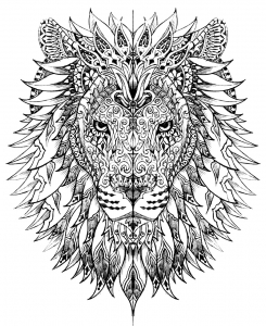 Coloring page lion head