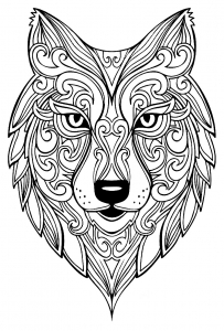 Coloring page wolf