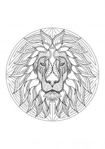 Mandala lion head 4