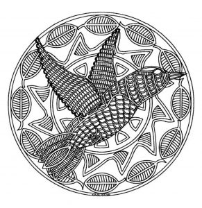 Mandala to color animals free bird