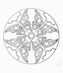 Mandala to color animals free butterflies