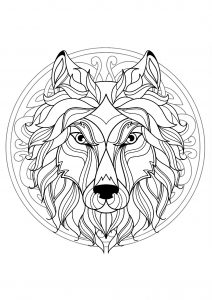 Mandala wolf head 4