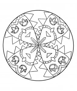 Mandala to color characters carnival