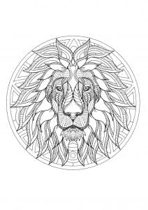 Mandala difficult lion head 3