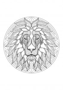 Mandala difficult lion head 4