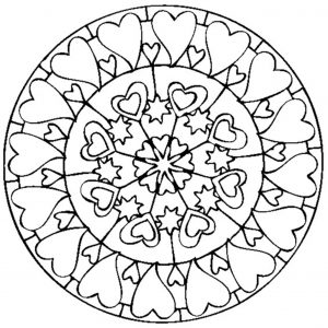 Mandala to color valentines day love