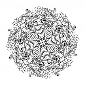 Easy mmandala with vegetal patterns by ceramaama